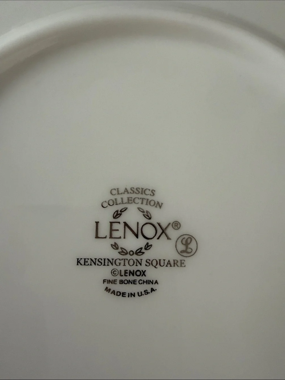 Lenox Kennsington Square Classic Salad Plates with Silver Leaf Border - Set of 2